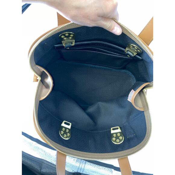 DOONEY & BOURKE VINTAGE LARGE CANVAS, LEATHER CROSSBODY BAG - Picture 14 of 16